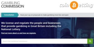 gamblingcommission landing page and coinbetting logo