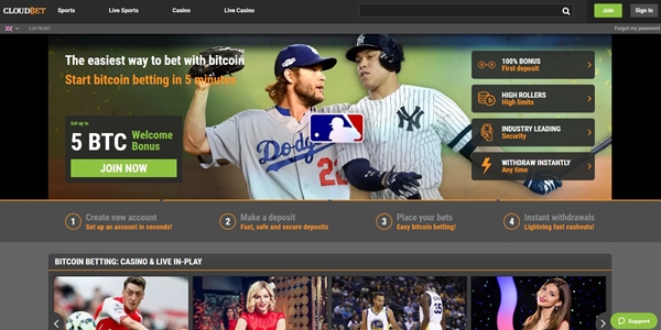 cloudbet landing page