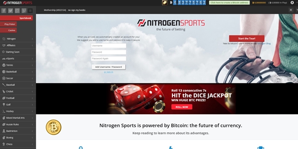 nitrogensports landing page